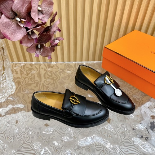 Wholesale Hermes Leather Shoes For Women #1258679 $125.00 USD, Wholesale Quality Replica Hermes Leather Shoes