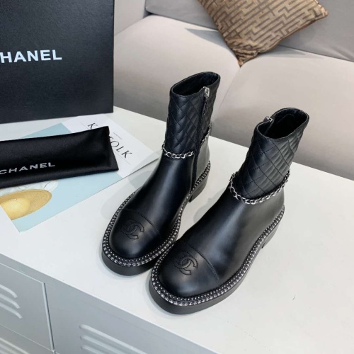 Wholesale Chanel Boots For Women #1258699 $102.00 USD, Wholesale Quality Replica Chanel Boots