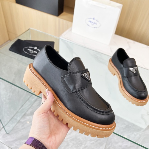 Replica Prada Leather Shoes For Women #1258783 $102.00 USD for Wholesale