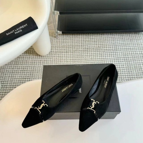 Wholesale Yves Saint Laurent YSL Flat Shoes For Women #1258912 $108.00 USD, Wholesale Quality Replica Yves Saint Laurent YSL Flat Shoes