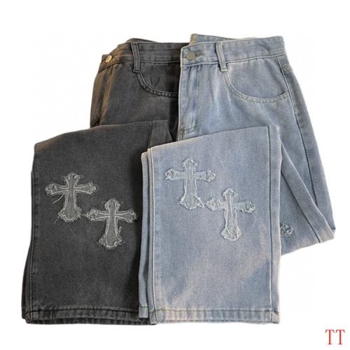 Replica Chrome Hearts Jeans For Men #1259391 $45.00 USD for Wholesale