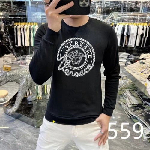 Wholesale Versace Hoodies Long Sleeved For Men #1259736 $48.00 USD, Wholesale Quality Replica Versace Hoodies