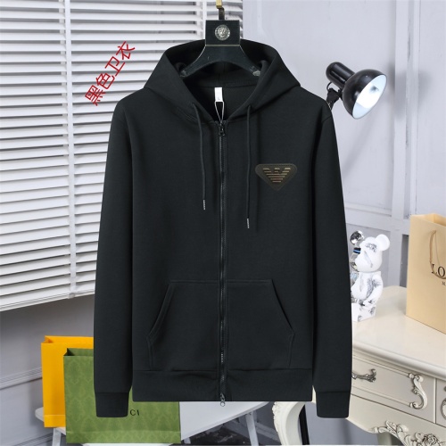 Wholesale Armani Hoodies Long Sleeved For Men #1259850 $56.00 USD, Wholesale Quality Replica Armani Hoodies