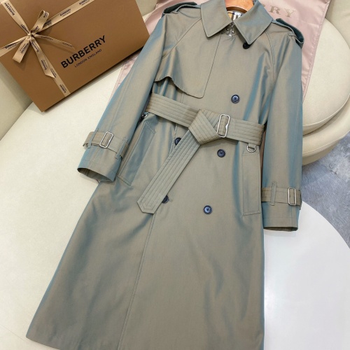 Wholesale Burberry Trench Coat Long Sleeved For Women #1260025 $202.00 USD, Wholesale Quality Replica Burberry Trench Coat