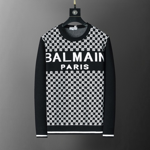 Wholesale Balmain Sweaters Long Sleeved For Men #1260289 $38.00 USD, Wholesale Quality Replica Balmain Sweaters