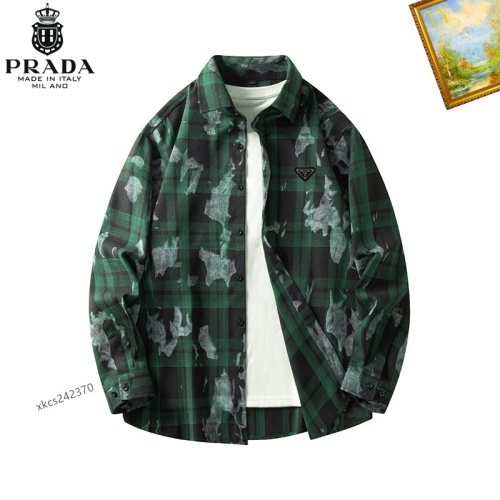 Wholesale Prada Shirts Long Sleeved For Men #1260341 $40.00 USD, Wholesale Quality Replica Prada Shirts