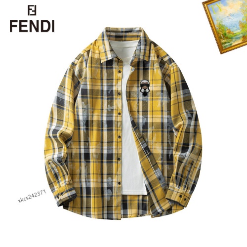 Wholesale Fendi Shirts Long Sleeved For Men #1260344 $40.00 USD, Wholesale Quality Replica Fendi Shirts