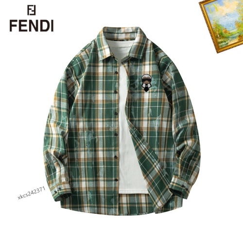 Wholesale Fendi Shirts Long Sleeved For Men #1260345 $40.00 USD, Wholesale Quality Replica Fendi Shirts