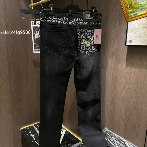 Replica Fendi Jeans For Men #1260675 $48.00 USD for Wholesale