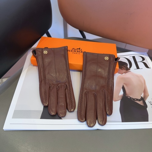 Replica Hermes Gloves #1261200 $45.00 USD for Wholesale