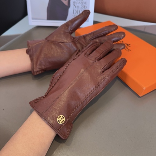 Replica Hermes Gloves #1261200 $45.00 USD for Wholesale