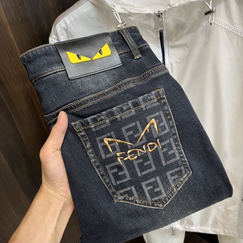 Wholesale Fendi Jeans For Men #1261477 $88.00 USD, Wholesale Quality Replica Fendi Jeans