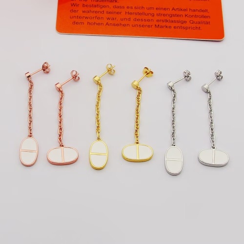 Replica Hermes Earrings For Women #1262747 $25.00 USD for Wholesale