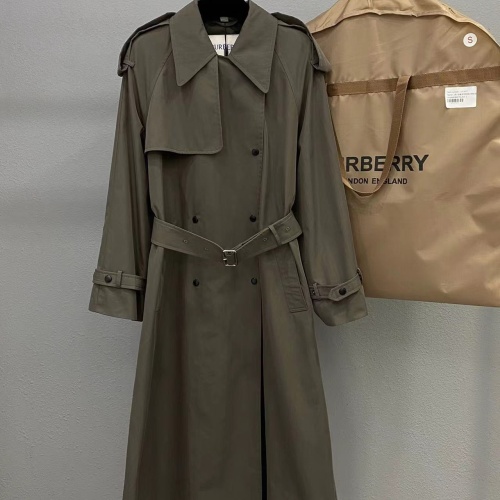 Replica Burberry Trench Coat Long Sleeved For Women #1263617 $195.00 USD for Wholesale