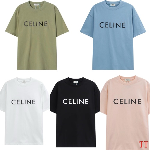 Replica Celine T-Shirts Short Sleeved For Unisex #1264279 $32.00 USD for Wholesale