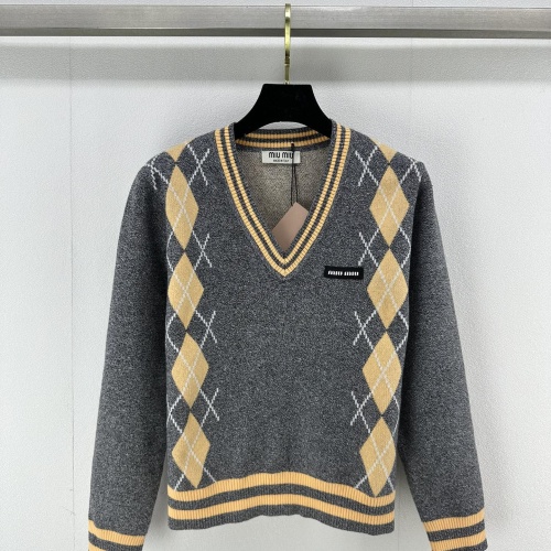 Wholesale MIU MIU Sweater Long Sleeved For Women #1264357 $96.00 USD, Wholesale Quality Replica MIU MIU Sweater