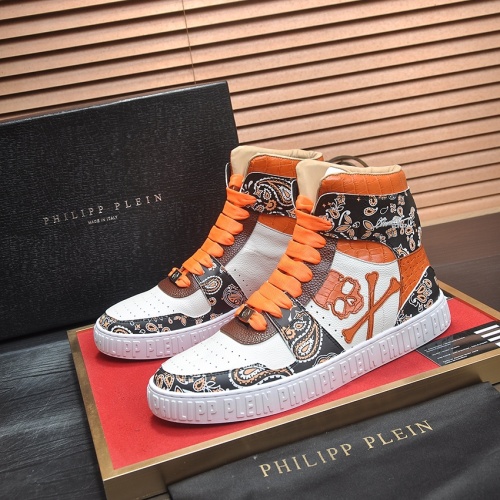 Wholesale Philipp Plein PP High Tops Shoes For Men #1265113 $105.00 USD, Wholesale Quality Replica Philipp Plein PP High Tops Shoes