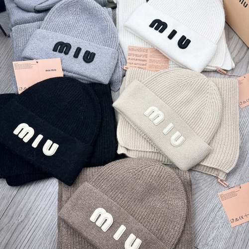 Replica MIU MIU Hat and Scarf Set #1265119 $52.00 USD for Wholesale