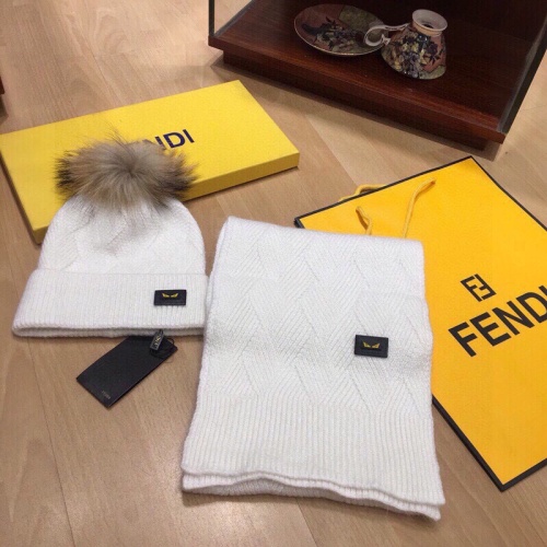 Wholesale Fendi Hat and Scarf Set #1265144 $52.00 USD, Wholesale Quality Replica Fendi Hat and Scarf and Glove Set