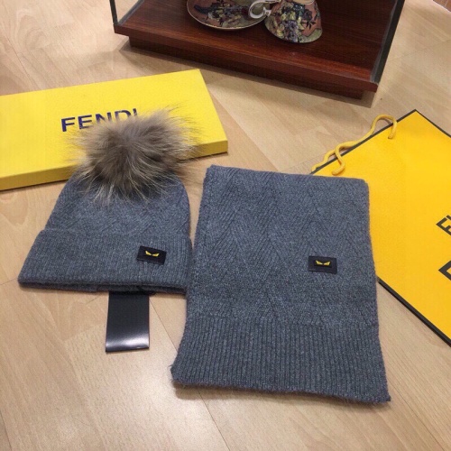 Wholesale Fendi Hat and Scarf Set #1265146 $52.00 USD, Wholesale Quality Replica Fendi Hat and Scarf and Glove Set