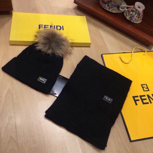 Wholesale Fendi Hat and Scarf Set #1265147 $52.00 USD, Wholesale Quality Replica Fendi Hat and Scarf and Glove Set