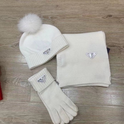 Wholesale Prada Hat and Scarf and Glove Set #1265220 $72.00 USD, Wholesale Quality Replica Prada Hat and Scarf and Glove Set