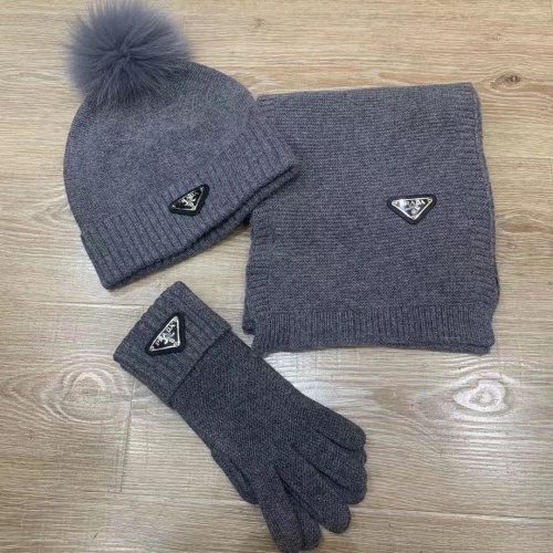 Wholesale Prada Hat and Scarf and Glove Set #1265223 $72.00 USD, Wholesale Quality Replica Prada Hat and Scarf and Glove Set