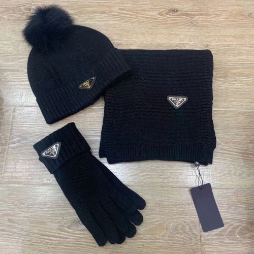 Wholesale Prada Hat and Scarf and Glove Set #1265224 $72.00 USD, Wholesale Quality Replica Prada Hat and Scarf and Glove Set