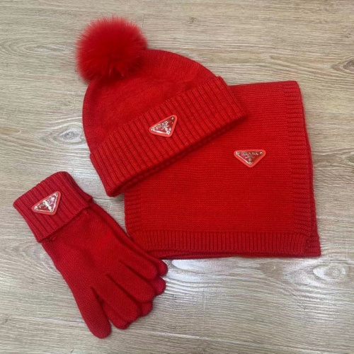 Wholesale Prada Hat and Scarf and Glove Set #1265225 $72.00 USD, Wholesale Quality Replica Prada Hat and Scarf and Glove Set