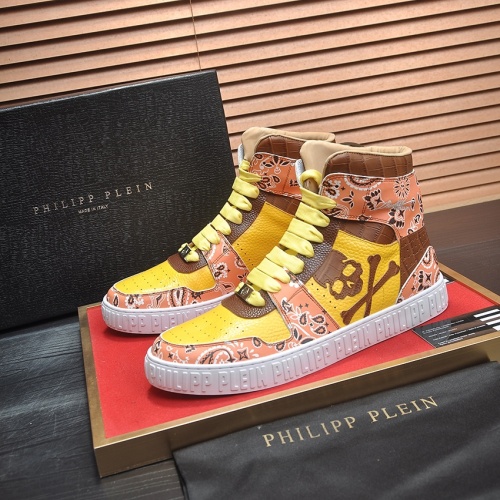 Wholesale Philipp Plein PP High Tops Shoes For Men #1265780 $105.00 USD, Wholesale Quality Replica Philipp Plein PP High Tops Shoes