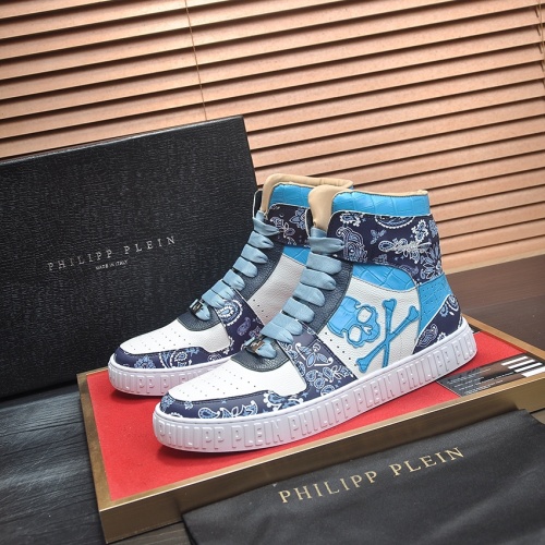 Wholesale Philipp Plein PP High Tops Shoes For Men #1265781 $105.00 USD, Wholesale Quality Replica Philipp Plein PP High Tops Shoes