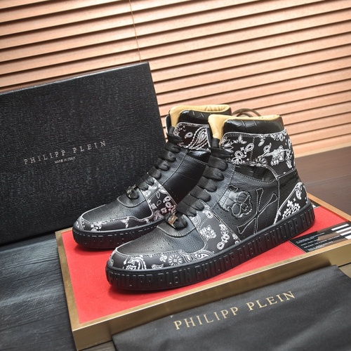 Wholesale Philipp Plein PP High Tops Shoes For Men #1265784 $105.00 USD, Wholesale Quality Replica Philipp Plein PP High Tops Shoes