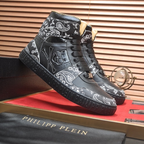 Replica Philipp Plein PP High Tops Shoes For Men #1265784 $105.00 USD for Wholesale