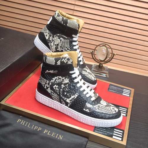 Replica Philipp Plein PP High Tops Shoes For Men #1265785 $105.00 USD for Wholesale