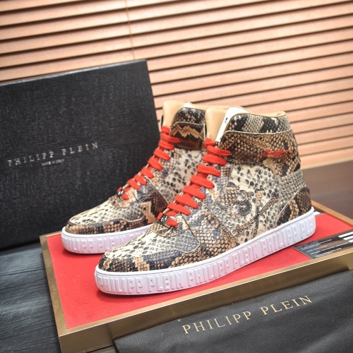 Wholesale Philipp Plein PP High Tops Shoes For Men #1265786 $105.00 USD, Wholesale Quality Replica Philipp Plein PP High Tops Shoes