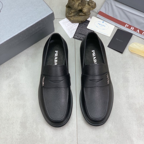 Replica Prada Leather Shoes For Men #1265817 $98.00 USD for Wholesale