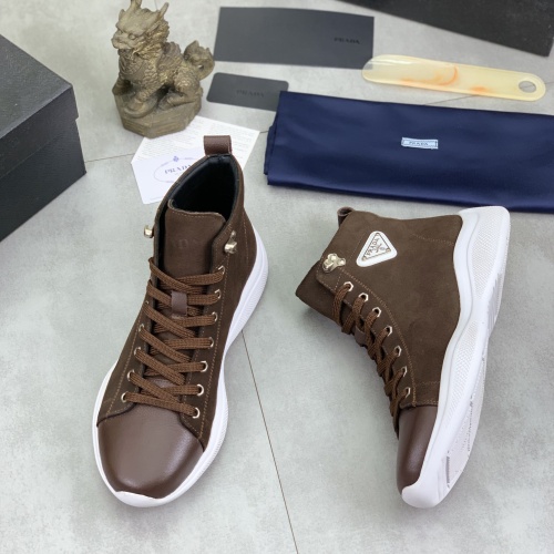 Wholesale Prada High Top Shoes For Men #1266048 $105.00 USD, Wholesale Quality Replica Prada High Top Shoes