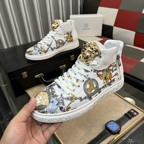 Wholesale Versace High Tops Shoes For Men #1266262 $76.00 USD, Wholesale Quality Replica Versace High Tops Shoes