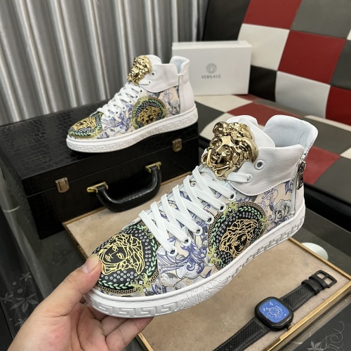 Wholesale Versace High Tops Shoes For Men #1266263 $76.00 USD, Wholesale Quality Replica Versace High Tops Shoes