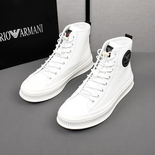 Replica Armani High Tops Shoes For Men #1266265 $85.00 USD for Wholesale