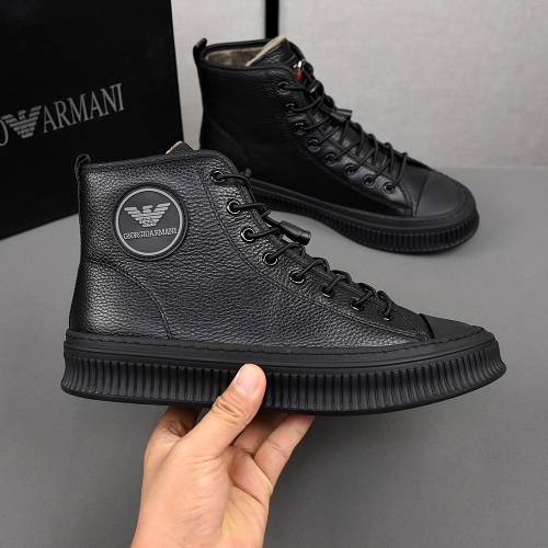 Replica Armani High Tops Shoes For Men #1266266 $85.00 USD for Wholesale