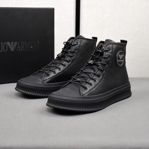 Replica Armani High Tops Shoes For Men #1266266 $85.00 USD for Wholesale