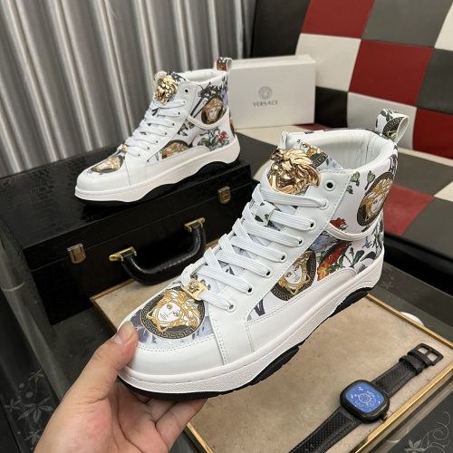 Wholesale Versace High Tops Shoes For Men #1266548 $80.00 USD, Wholesale Quality Replica Versace High Tops Shoes