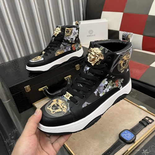 Wholesale Versace High Tops Shoes For Men #1266549 $80.00 USD, Wholesale Quality Replica Versace High Tops Shoes