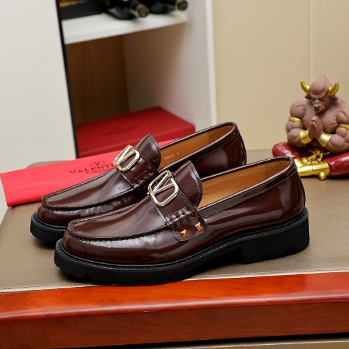 Replica Valentino Leather Shoes For Men #1266604 $98.00 USD for Wholesale