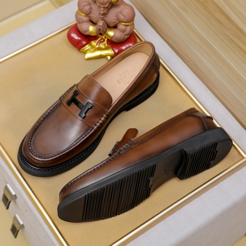 Replica Hermes Leather Shoes For Men #1266607 $82.00 USD for Wholesale