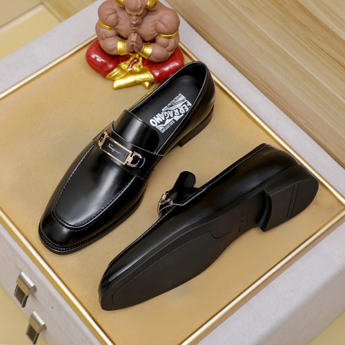 Replica Salvatore Ferragamo Leather Shoes For Men #1266611 $85.00 USD for Wholesale