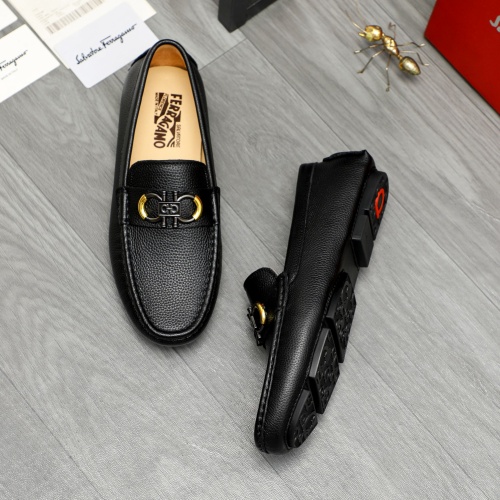 Replica Salvatore Ferragamo Leather Shoes For Men #1266617 $68.00 USD for Wholesale