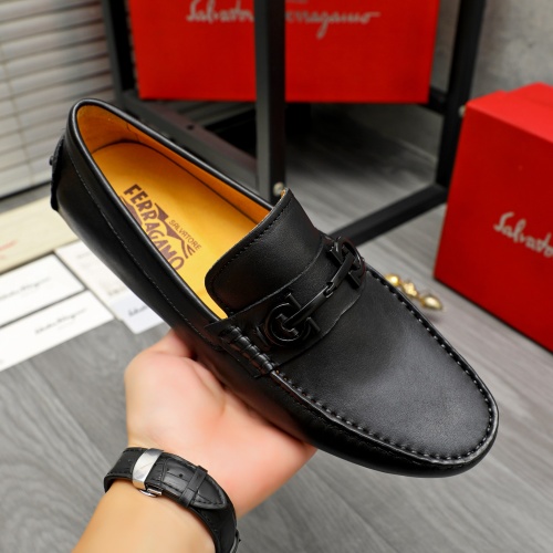 Replica Salvatore Ferragamo Leather Shoes For Men #1266619 $72.00 USD for Wholesale