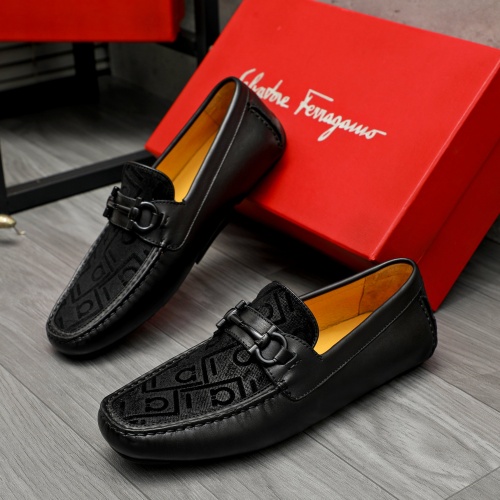 Replica Salvatore Ferragamo Leather Shoes For Men #1266621 $72.00 USD for Wholesale